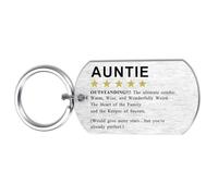 Alotozo 5-Star Rating Review Keyring for Auntie - Personalized Mother’s Day, Birthday Gifts from Nephew/Niece - Funny Gifts for Auntie - Laser Engraved Key Chain for Auntieies