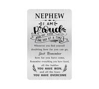 Alotozo AA Recovery Sobriety Gift for Men Nephew - Sober Wallet Card Inserts for Nephew - Sobriety Gifts to My Nephew - Mens Alcoholics Anonymous Keepsakes