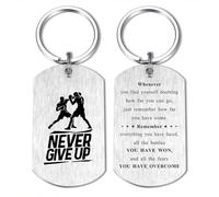 Alotozo Boxing Gifts - Boxing Keychain for Teens Boys, Never Give Up Inspirational Key Chain Gift for Boxers Athletes, Christmas Fathers Day Birthday
