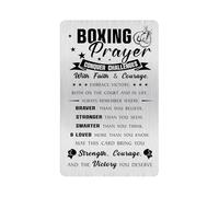 Alotozo Boxing Prayer Engraved Wallet Card - Christian Motivational Gift for Athletes, Teens & Coaches - Stainless Steel Boxing Good Luck Token, Team Spirit Favors