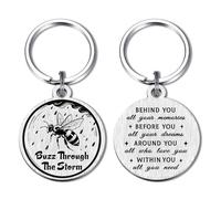 Alotozo Bumble Bee Keyring Gifts - Buzz Through the Storm Inspirational Token - Mental Health Encouragement Gift for Women/Girls/Friends
