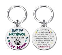 Alotozo Cat Mum Birthday Gifts - Happy Birthday Keyring from Cats to Mum - Funny Cat Mum Mothers Day Birthday Gifts Idea