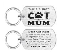 Alotozo Cat Mum Gifts for Women - Mother's Day,Birthday Gifts from Cat to Mum - Personalised Laser Engraved Keyring from Furry Child
