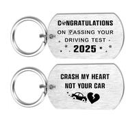 Alotozo Congratulations Passed Driving Test Gifts for Boyfriend Him Men Women Husband - Crash My Heart Not Your Car - Passing Driving Exam Keychain