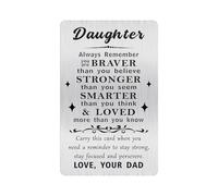 Alotozo Daughter Gifts from Dad - Mother's Day Gifts from Dad - Inspirational Stainless Steel Love You Card to Daughter