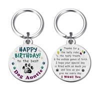 Alotozo Dog Auntie Birthday Gifts - Happy Birthday Keyring from Dogs to Auntie - Funny Dog Auntie Mothers Day Birthday Gifts Idea