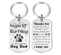 Alotozo Dog Dad Birthday Gifts - Dad Birthday Keyring from Dogs - 30th 40th 50th 55th Birthday Gifts Keychain from Dog to Dad