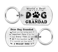 Alotozo Dog Grandad Gifts for Men - World's Best Dog Grandad Keyring - Personalized Christmas Birthday Gift for Pet Grandfathers