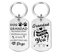 Alotozo Dog Grandad Keyring - Fathers Day Grandad Gifts form Dogs - Laser Engraved Grandad Gift from Puppy