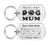 Alotozo Dog Mum Gifts for Women - Mother's Day,Birthday Gifts from Dog to Mum - Personalised Laser Engraved Keyring for Puppy Mummy
