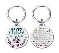 Alotozo Dog Nana Birthday Gifts - Happy Birthday Keyring from Dogs to Nana - Funny Dog Nana Mothers Day Birthday Gifts Idea