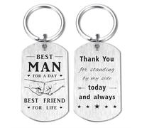 Alotozo Engraved Best Man Keychain - Best Man for a Day, Best Friend for Life Stainless Steel Wedding Gift for Groomsmen (Groomsmen Proposal Gift)