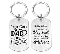 Alotozo Father's Day, Birthday Gifts from Dog to Dad - Dog Dad Gifts for Men - Drive Safe Keyring for Puppy Father