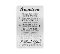 Alotozo Fathers Day Grandson Gifts from Grandparents - Laser Engraved Wallet Card To My Grandson - Grand Son Cards from Grandma Grandpa