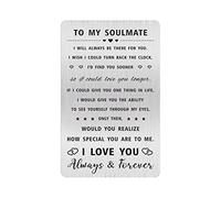 Alotozo Fathers Day To My Soulmate Gifts - Soulmate Gifts for Him Men Her Women - I Love You Soulmate Wallet Card