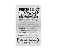 Alotozo Football Prayer Engraved Wallet Card - Christian Motivational Gift for Athletes, Teens & Men - Football Good Luck Token, Sports Party Favors