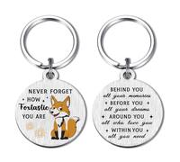 Alotozo Fox Keyring - Never Forget How Foxtastic You Are Motivational Gifts for Women Men Teen - Cute Encouragement Fox Gift for Graduation, Birthday, or Inspiration