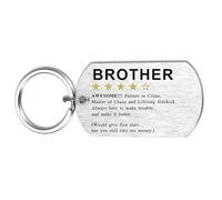 Alotozo Funny Gifts for Brother Fathers Day - 4-Star Rating Review Keyring for Brother - Father’s Day Gifts from Sister/Brothers