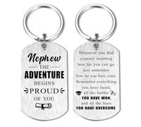 Alotozo Graduation Gift for Nephew - Proud of You Nephew Graduation Keyring - Inspirational School Leaver Present