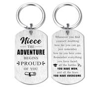 Alotozo Graduation Gift for Niece - Proud of You Niece Graduation Keyring - College Middle High School Seniors PhD 2025 School Leaver Present