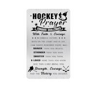 Alotozo Hockey Prayer Engraved Wallet Card - Christian Motivational Gift for Athletes, Teens & Coaches - Stainless Steel Hockey Good Luck Token, Team Spirit Favors