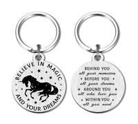 Alotozo Magical Unicorn Gifts - Believe in Magic and Your Dream Unicorn Keyring - Inspirational Gift for Girls Teens Women Dreamers