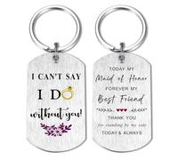 Alotozo Maid of Honor Gift from the Bride - Bridesmaid Proposal Keyring for Wedding Day - I Cant Say I Do Without You Engraved Maid of Honor Keychain