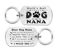 Alotozo Nana Mothers Day, Birthday Gifts from Dogs - World's Best Dog Nana Keychain - Personalized Stainless Steel Gift for Dog Grandmothers