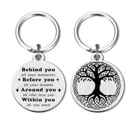 Alotozo Norse Viking Keyring for Men Women - Compass, Tree of Life, Wolf, Odin, Ravens Mythology Gift for Birthday Christmas