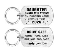 Alotozo Passed Driving Test Gifts for Daughter - Drive Safe Daughter Keyring from Dad - New Driver Keepsake Congratulations Gift from Dad