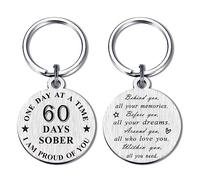 Alotozo Recovery Sober Keychain - Sobriety Gifts for Women Men - AA Tokens with Years of Sobriety - Alcoholics Anonymous Gift, 03-60 Day, S