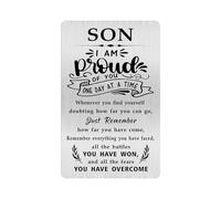 Alotozo Sober Gift for Son - Son Sobriety Gifts from Dad Mum - AA Recovery Metal Sober Card for Son - Alcohol Additction Recovery Gifts to Son