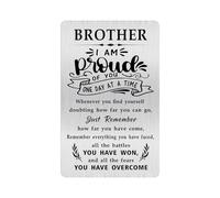 Alotozo Sobriety Gift for Brother - Stainless Steel AA Recovery Sober Gifts, Soberversary Card for Brother - Inspirational Token for Men's Sobriety Journey (Credit Card Size)