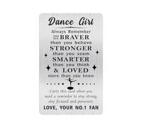 Alotozo Stainless Steel Inspirational Wallet Card for Dancers - Motivational Dance Gift for Girls, Ballerinas, Teens - Credit Card Size Metal Keepsake (Love, Your No.1 Fan)