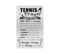 Alotozo Tennis Prayer Engraved Wallet Card - Christian Motivational Gift for Athletes, Teens & Men - Tennis Good Luck Token, Sports Party Favors