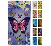 alottagifts Butterfly Beach Towel 30" x 60" Microfiber Butterflies Sand Free Quick Dry Travel for Adults Teen Children (Butterfly)
