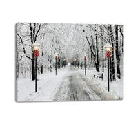 alottagifts Winter Park Lamp Post Lighted Canvas Wall Art Print 12" x 16" With Timer | LED Canvas Canvas Wall Art Print Design (Winter Park Lamp Post,12" x 16")