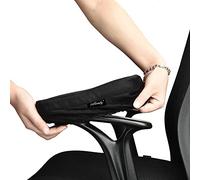 Aloudy Ergonomic Memory Foam Office Chair Armrest Pads, Comfy Gaming Chair Arm Rest Covers for Elbows and Forearms Pressure Relief(Set of 2),Black,Medium