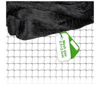 alouweekuky Bird Protection Net, 15 x 15 m, Bird Net, Black, Tear-Resistant Plant Net for Chicken Enclosures, Aviary Net for Protects Fruit Trees and Vegetables from Bird Eating (Mesh Width 2.5 x 2.5