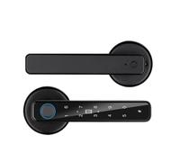 AloveH TTLock App Fingerprint Door Lock, Keyless Entry with Handle, Black | 5-in-1Biometric Lock Remote Control