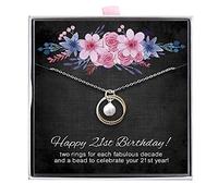 ALoveSoul 21st Birthday Necklace for Women - 925 Sterling Silver, 2 Interlocking Circles, Gift for Her