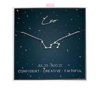 ALoveSoul 925 Sterling Silver Constellation Horoscope Zodiac Leo Necklace, Gift for Women Girls