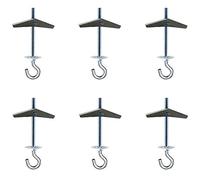Alovexiong 6 Pack Carbon Steel Plasterboard Ceiling Hooks Spring Toggle Wing Bolts Hanger Wall Ceiling Installation Cavity Wall Fixing Anchors Ceiling Hook Heavy Duty Swag Hanging Plants