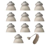 Alovez 10Pcs 12mm Hearing Aid Domes, Sound Amplifier Ear Pieces for Phonak Hearing Aid, Silicone Double Layer Open Ear Tips, Hearing Aid Domes Earbud Tips for Seniors (M, 12mm)