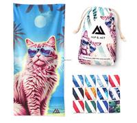 ALP & ACT Beach Towel XXL 200x90 cm - 100% Recycled Microfiber - SUPER LIGHTWEIGHT & Quick Dry - Large Microfiber Towels for Beach & Sun Lounger - Bath Sheets, Bath Towels for Adults & Kids, multicol.