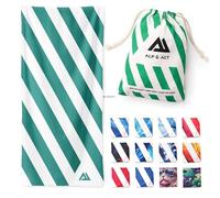 ALP & ACT Beach Towel XXL 200x90 cm - 100% Recycled Microfiber - SUPER LIGHTWEIGHT & Quick Dry - Large Microfiber Towels for Beach & Sun Lounger - Bath Sheets, Bath Towels for Adults & Kids - green