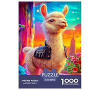 Alpaca 1000 Pieces Premium Jigsaw Animal Age 12+ Quirky, Abstract Design, Home Decoration, Educational, Challenging 52x38cm/1000pcs