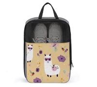 Alpaca And Bee Shoe Bag Travel Shoe Organizer Water-Resistant Shoe Pouch with Zipper Sneaker Dust Bag, gray, One Size, Modern