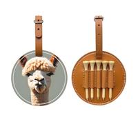 Alpaca avatar Black Printed golf tee storage bag - portable design, easy to organize tee, Brown, One Size