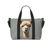 Alpaca Avatar Hand Travel Bag. For Men And Women. Durable Material And Stylish Design, Suitable For Business And Leisure Travel., Black, One Size